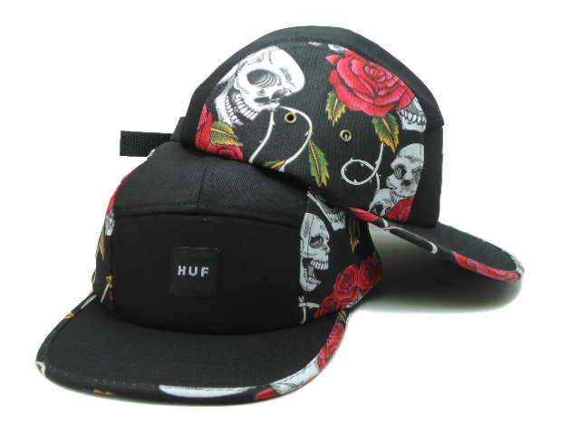 HUF 5 Panel Black Snapback Hat SF 0512